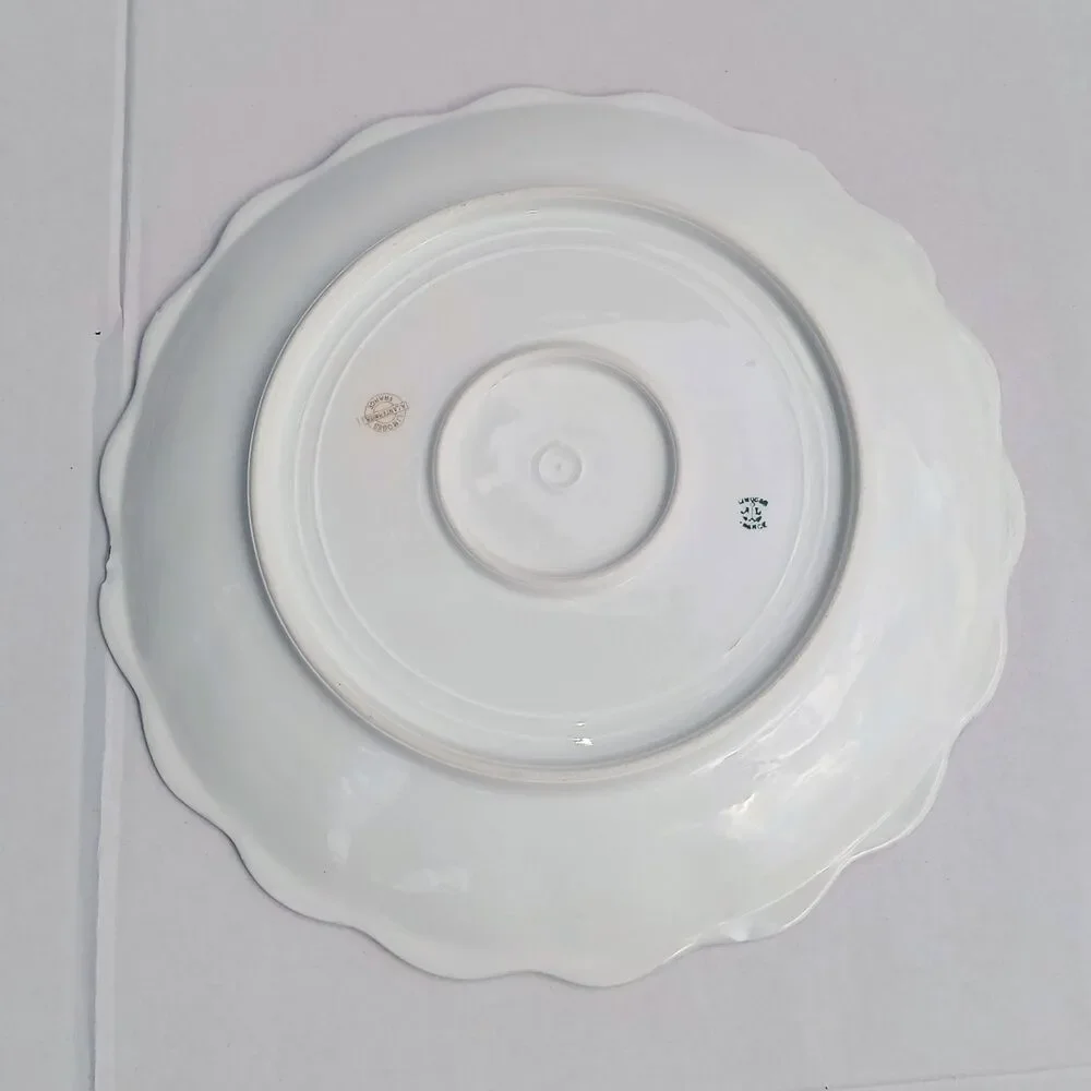 Antique A.Lanternier Limoges Porcelain Plate-Violets-Moriage Trim-Handpainted